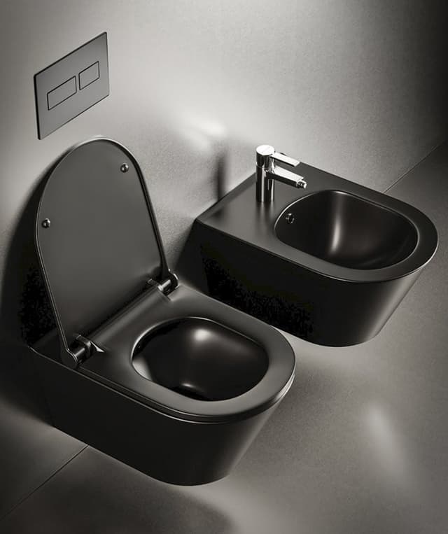 AVVA WC wiszące, Rimless, 35,5x53cm, czarny mat