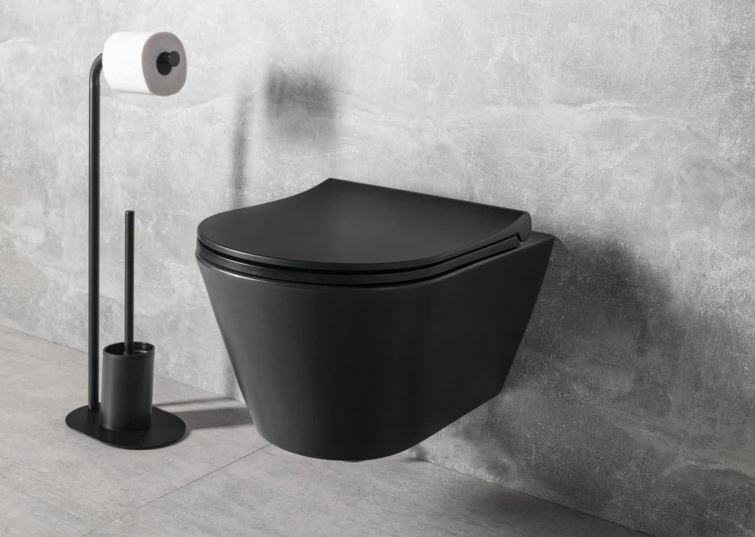 AVVA WC wiszące, Rimless, 35,5x53cm, czarny mat