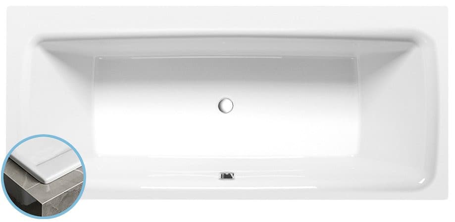 KVADRA SLIM wanna prostokątna 180x80x47cm, biała
