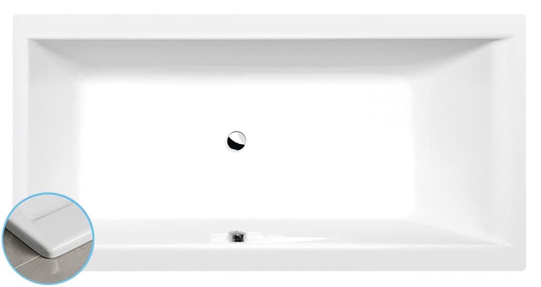 CLEO SLIM wanna prostokątna 180x90x48cm, biała