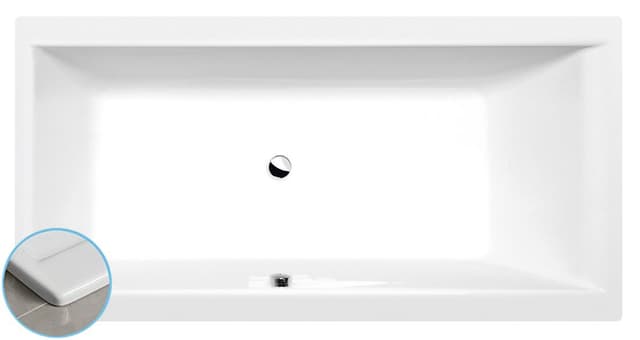 CLEO SLIM wanna prostokątna 180x90x48cm, biała