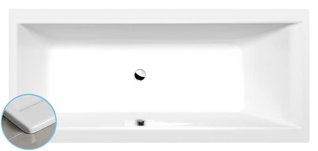 CLEO SLIM wanna prostokątna 180x80x48cm, biała