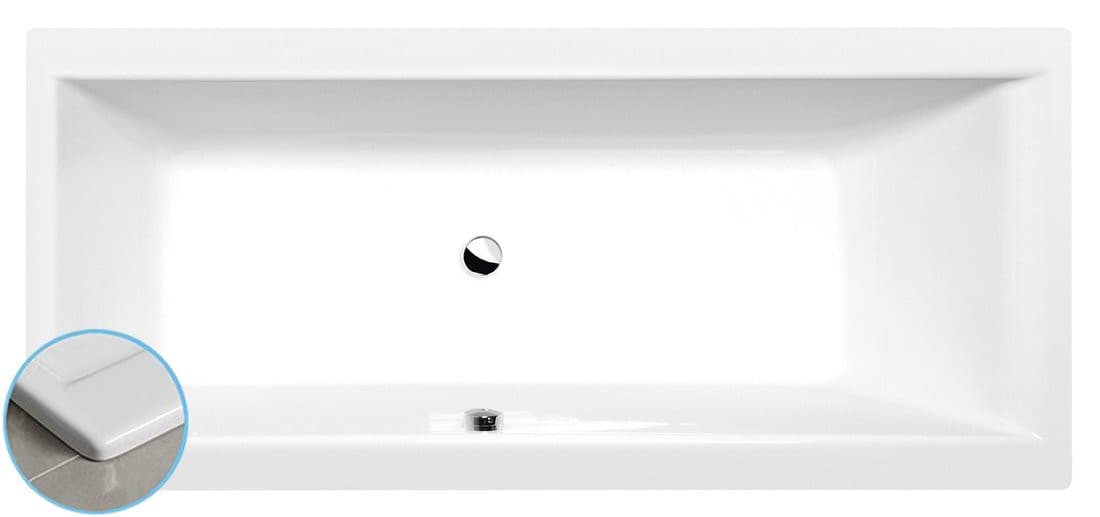 CLEO SLIM wanna prostokątna 170x75x48cm, biała