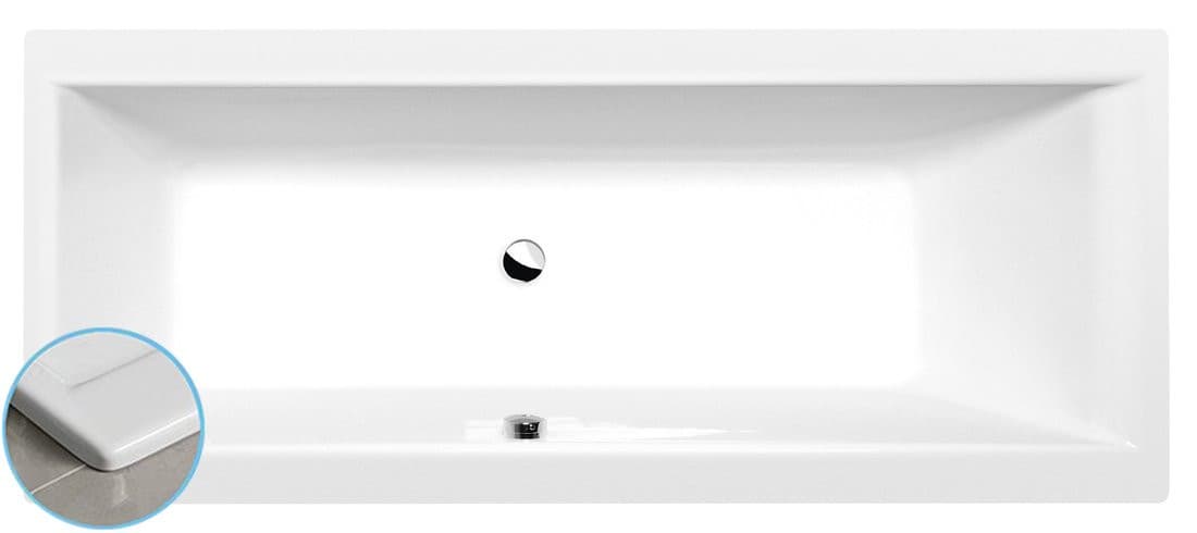 CLEO SLIM wanna prostokątna 170x70x48cm, biała