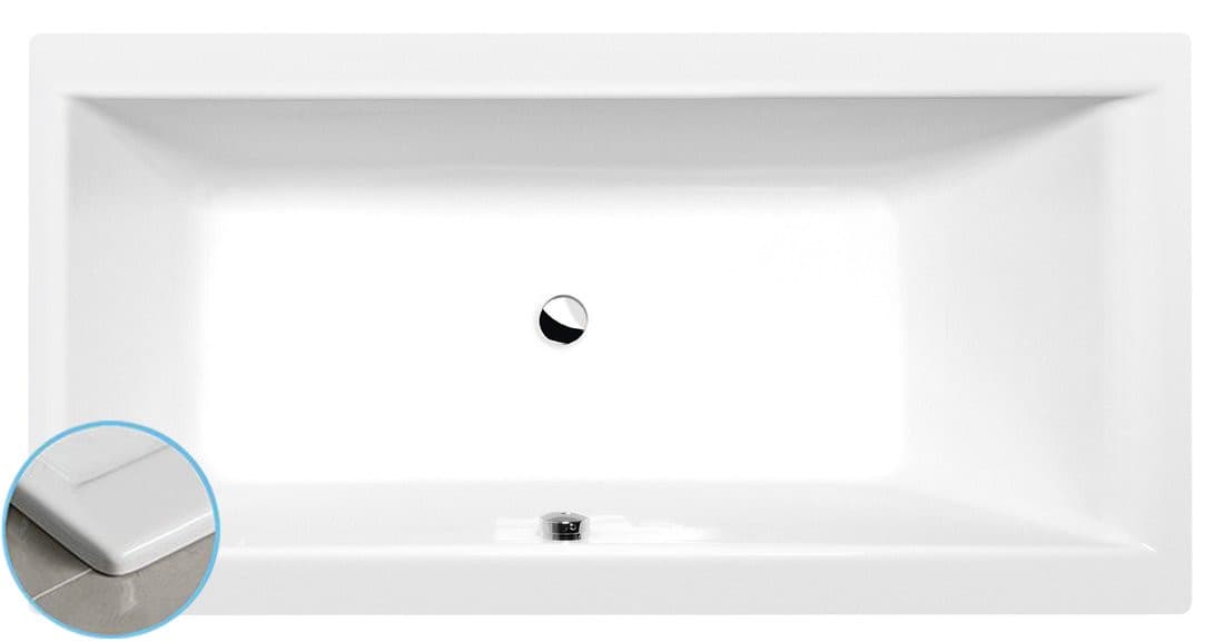 CLEO SLIM wanna prostokątna 150x75x48cm, biała
