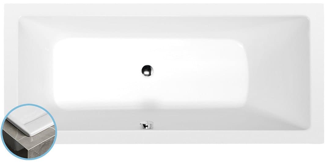 MIMOA SLIM wanna prostokątna 170x75x39cm, biała