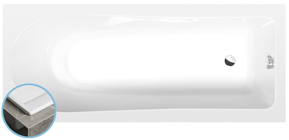 LISA SLIM wanna prostokątna 170x70x47cm, biała