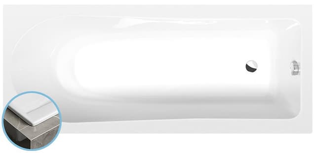LISA SLIM wanna prostokątna 170x70x47cm, biała