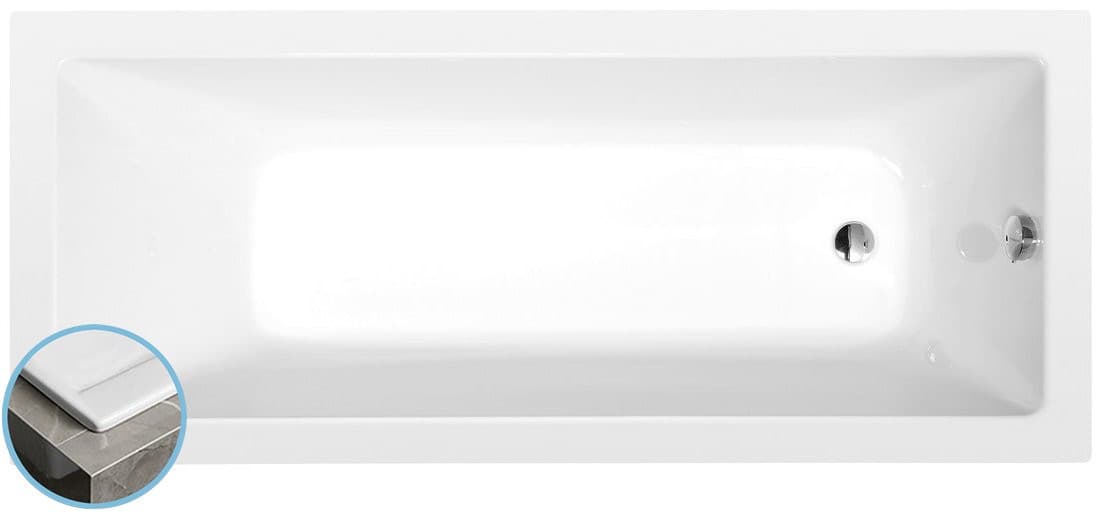 NOEMI SLIM wanna prostokątna 170x70x39cm, biała