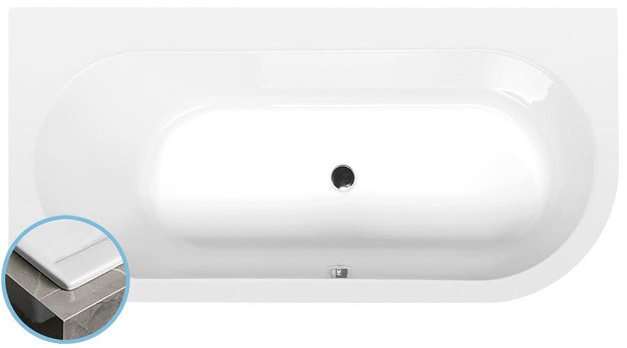 ASTRA L SLIM wanna asymetryczna 165x80x48cm, biała