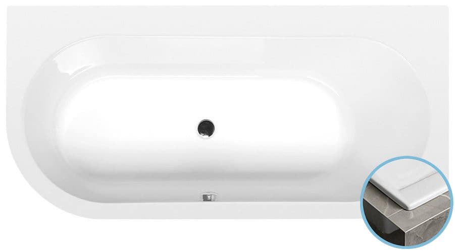 ASTRA R SLIM wanna asymetryczna 165x80x48cm, biała
