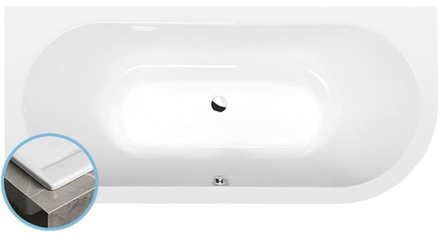VIVA L SLIM wanna asymetryczna 185x80x47cm, biała