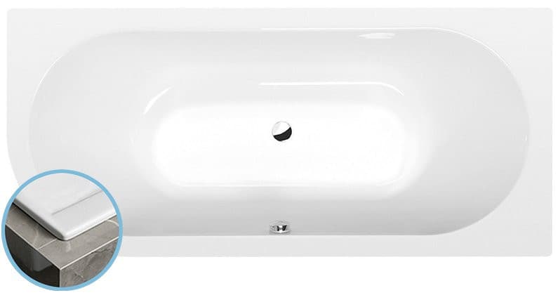 VIVA R SLIM wanna asymetryczna 185x80x47cm, biała