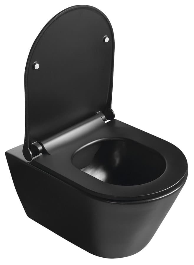 Deska WC, SLIM, Soft Close, czarny mat