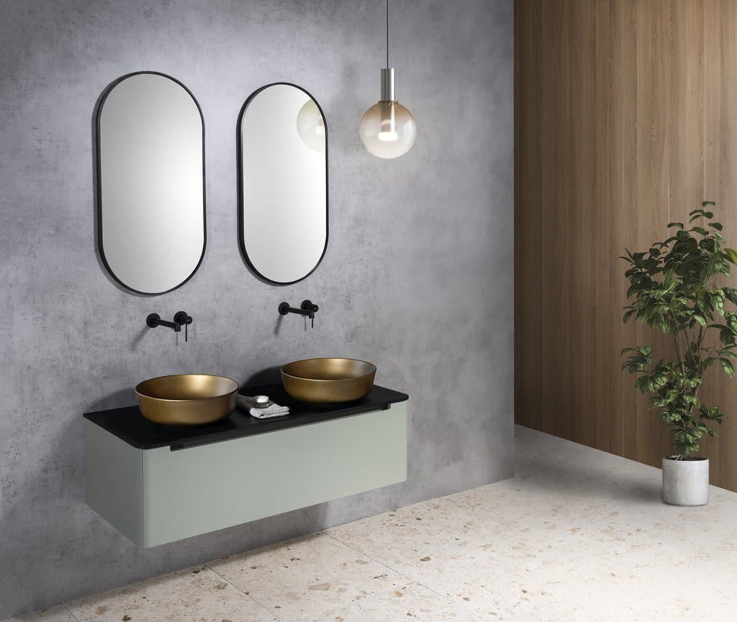 PRIORI umywalka ceramiczna nablatowa Ø 41,5 cm, brąz