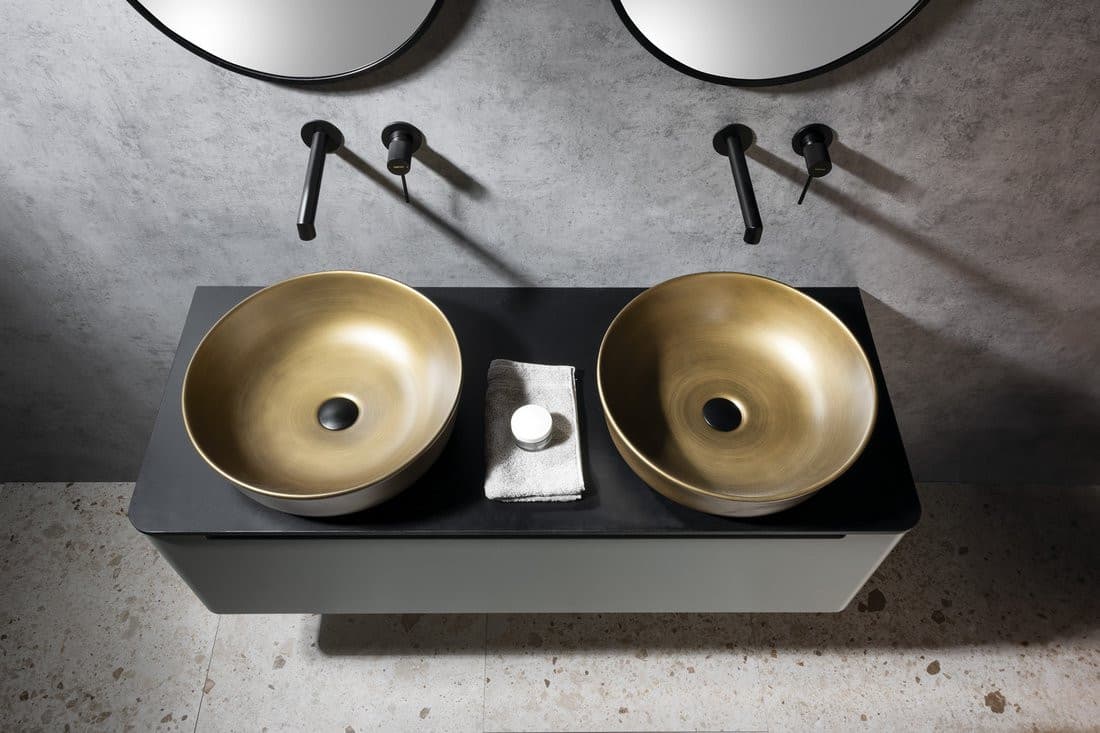 PRIORI umywalka ceramiczna nablatowa Ø 41,5 cm, brąz