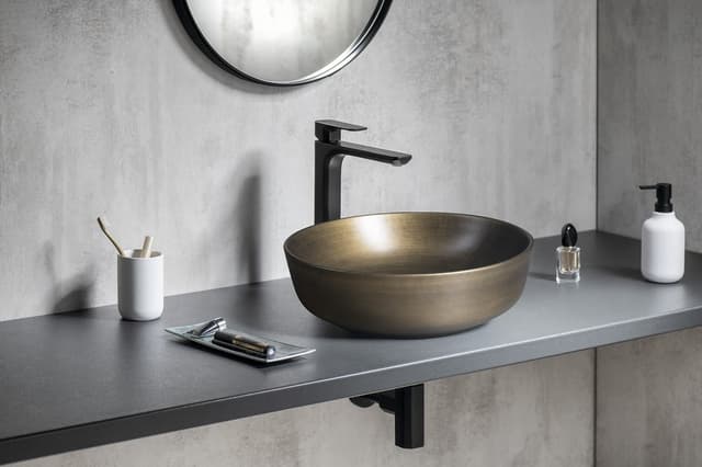 PRIORI umywalka ceramiczna nablatowa Ø 41,5 cm, brąz