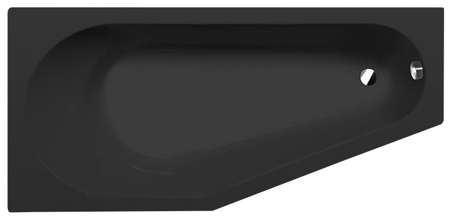TIGRA L wanna asymetryczna 170x80x46cm, lewa, czarny mat