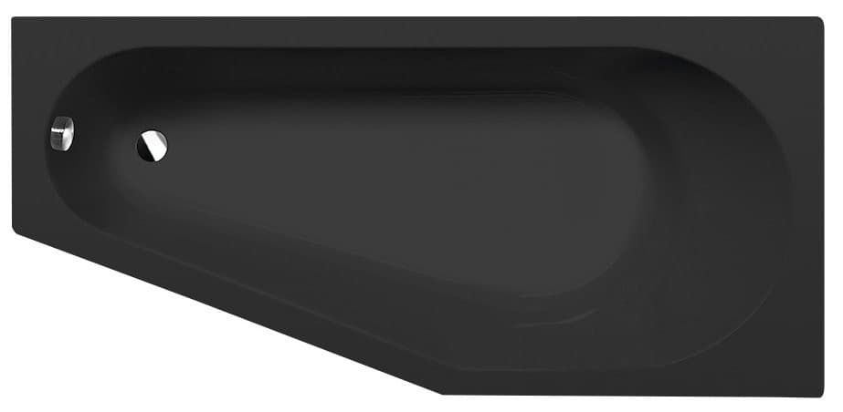 TIGRA R wanna asymetryczna 170x80x46cm, prawa, czarny mat