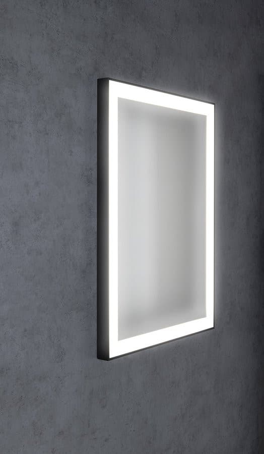 GANO lustro z oświetleniem LED 60x80cm, czarny