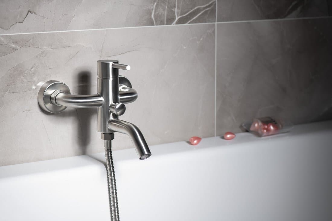 MINIMAL bateria wannowa ścienna, stal nierdzewna mat