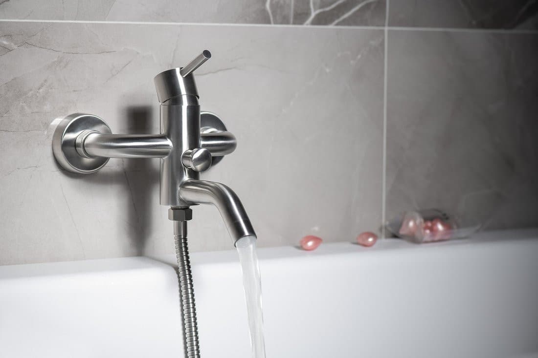 MINIMAL bateria wannowa ścienna, stal nierdzewna mat