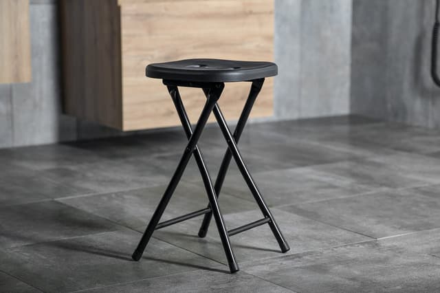 Taboret łazienkowy, 26x45,5x26cm, czarny