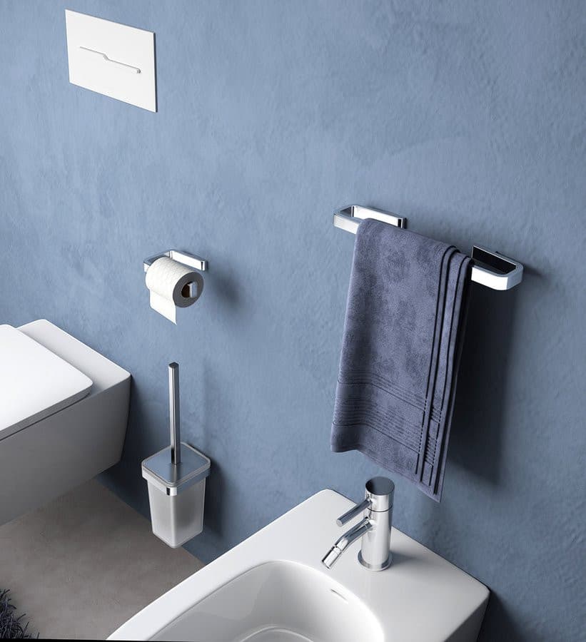 SAMOA szczotka WC wisząca, szkło mleczne, chrom