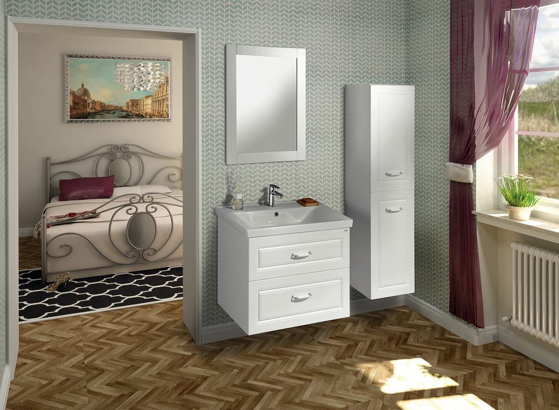FAVOLO lustro w ramie 70x90cm, biały mat