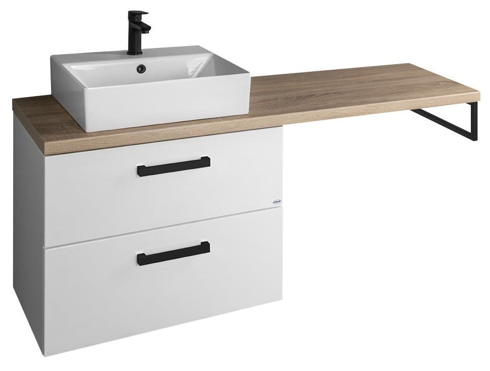 VEGA zestaw łazienkowy,szerokość 125 cm, biały/dąb platin