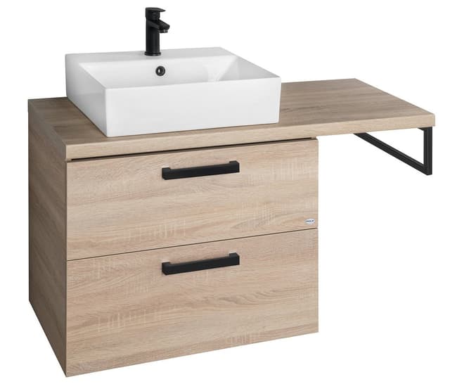 VEGA zestaw łazienkowy, szerokość 125 cm, dąb platin