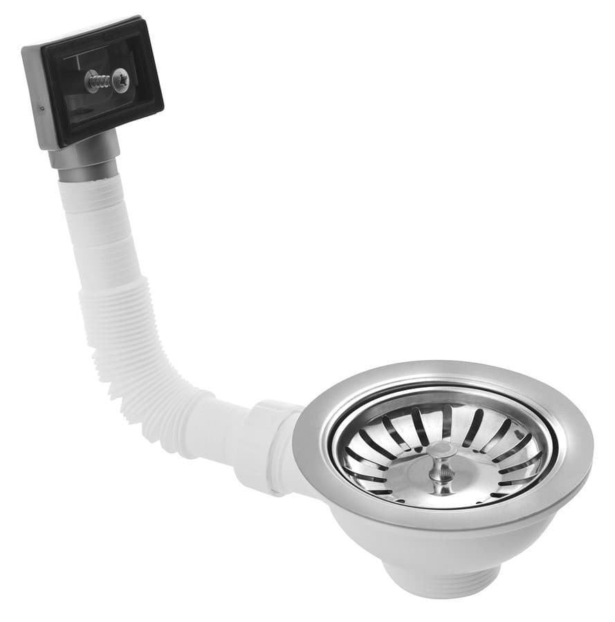 Odpływ zlewozmywakowy 6/4&quot;, z przelewem, stal nierdzewna