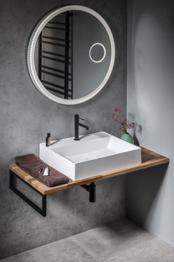 Blat WOODY 700x28x500mm, lite drewno dąb naturalny