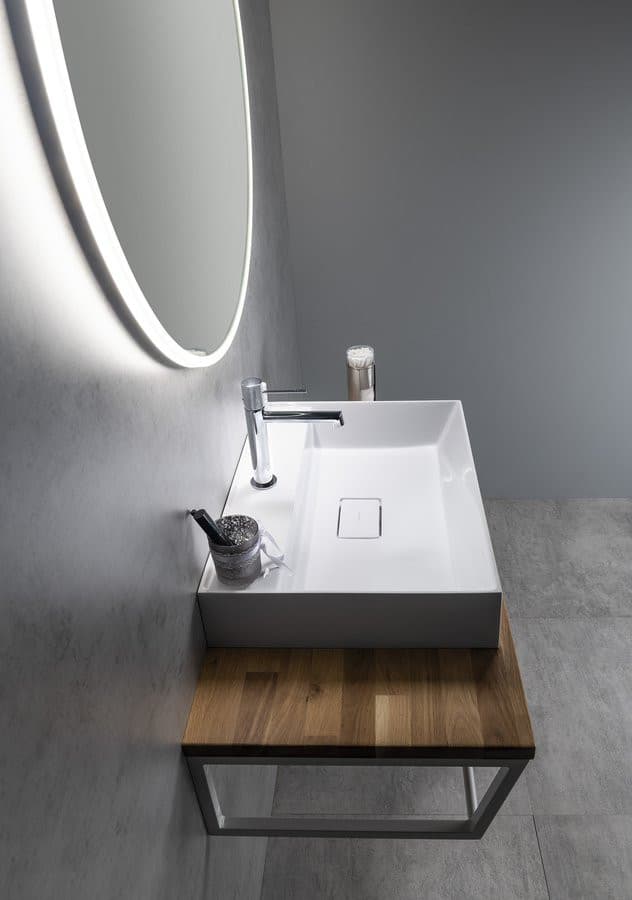 Blat WOODY 906x28x463mm, lite drewno dąb naturalny