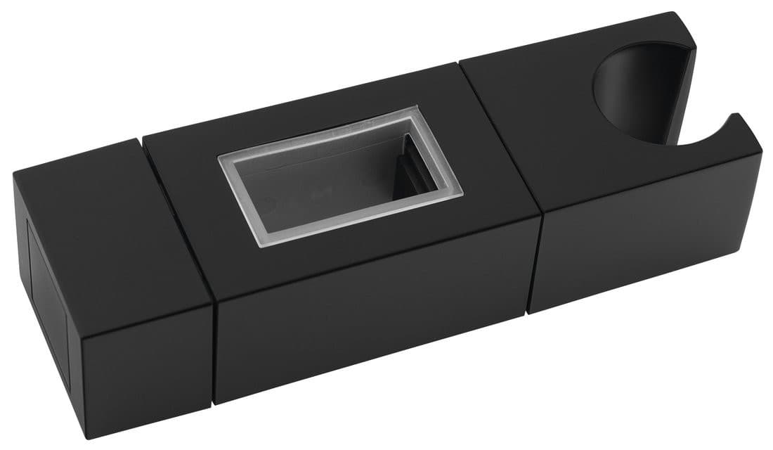 Uchwyt na drążek prysznicowy 30x15mm, ABS/czarny mat
