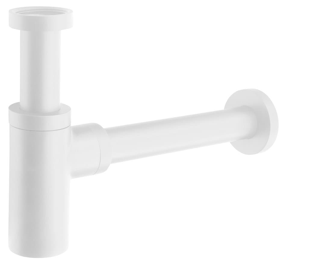 Syfon umywalkowy 5/4&quot;, odpływ 32mm, okrągły, biały mat
