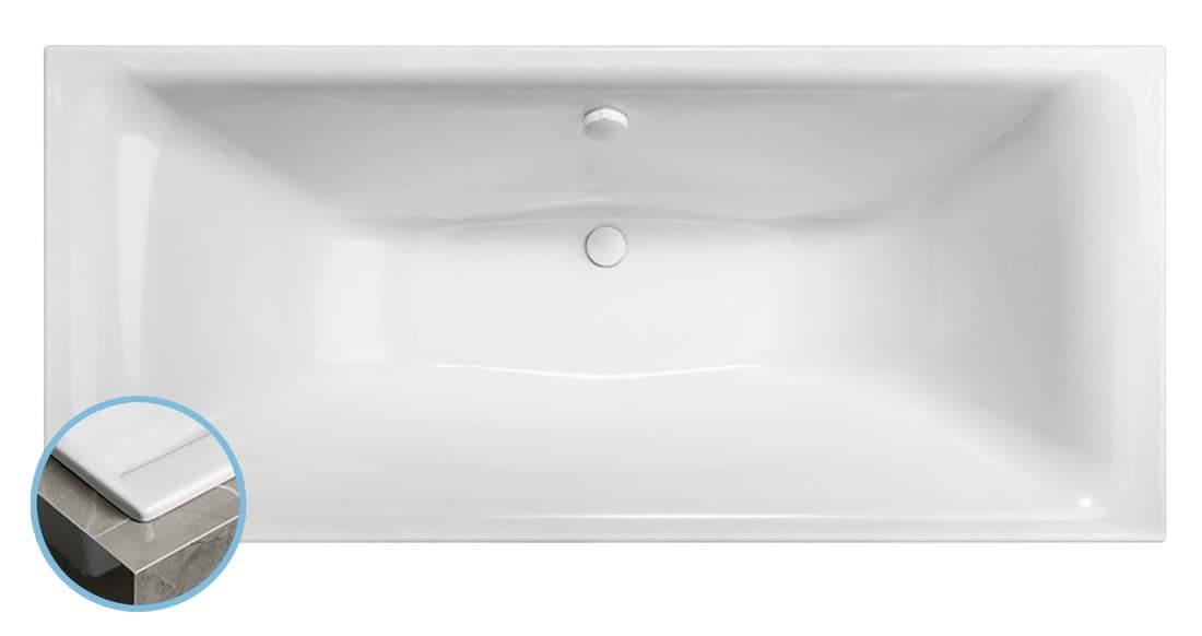 KALDERA SLIM Wanna prostokątna 180x80x40cm, biała