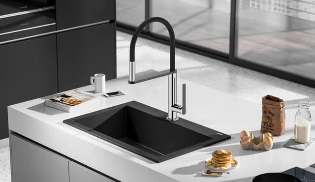 NIMOA bateria kuchenna z prysznicem, chrom/gun metal