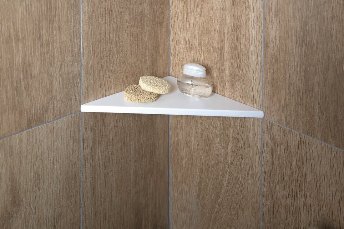 ABELINE półka narożna Rockstone 200x200mm, biały mat