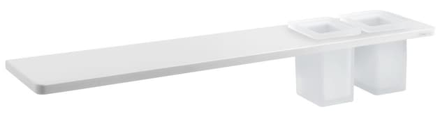 ABELINE półka + 2 kubki, 600mm, Rockstone, biały mat