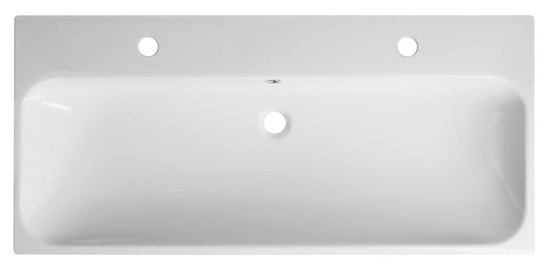 TORIDI umywalka ceramiczna podwójna 101x46,5cm, biały