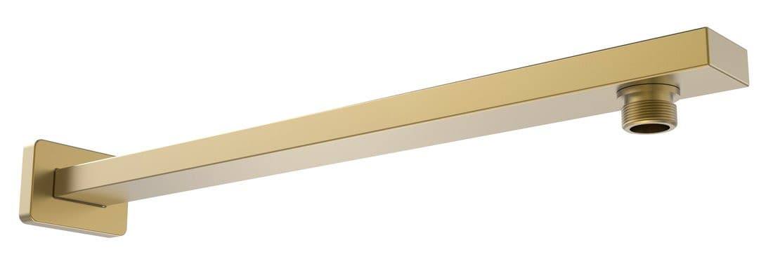 Ramię prysznicowe kwadratowe niskie, 400mm, złoto mat