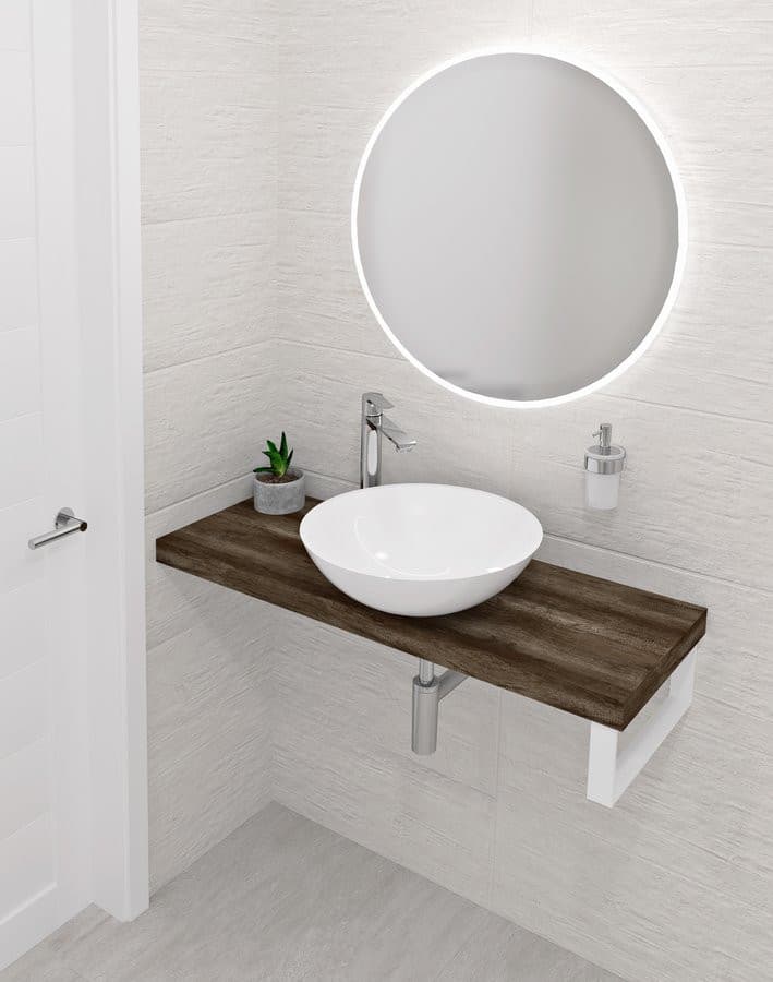 AVICE blat pod umywalkę 210x36cm, grubość 5cm, ciemny dąb
