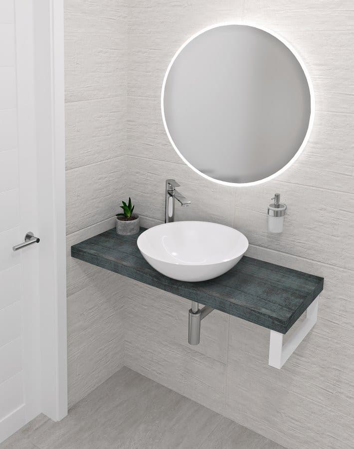 AVICE blat pod umywalkę 220x36cm, grubość 5cm, Aquamarine