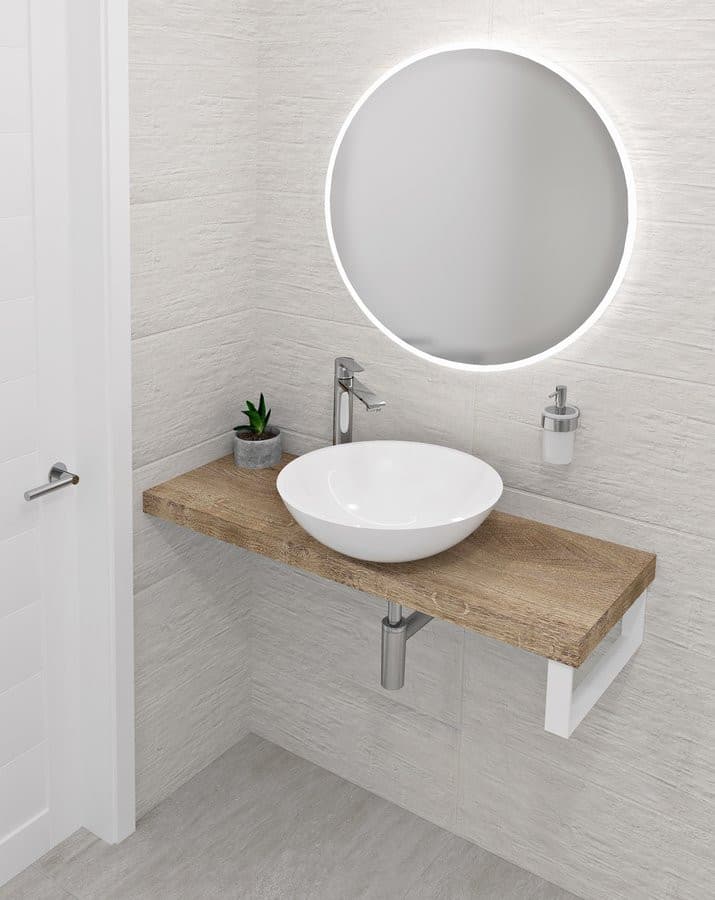 AVICE blat pod umywalkę 250x36cm, grubość 5cm, dąb Rover
