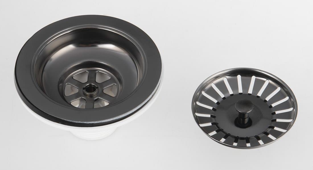 Odpływ zlewozmywakowy 6/4&quot;, stal nerdzewna, gun metal