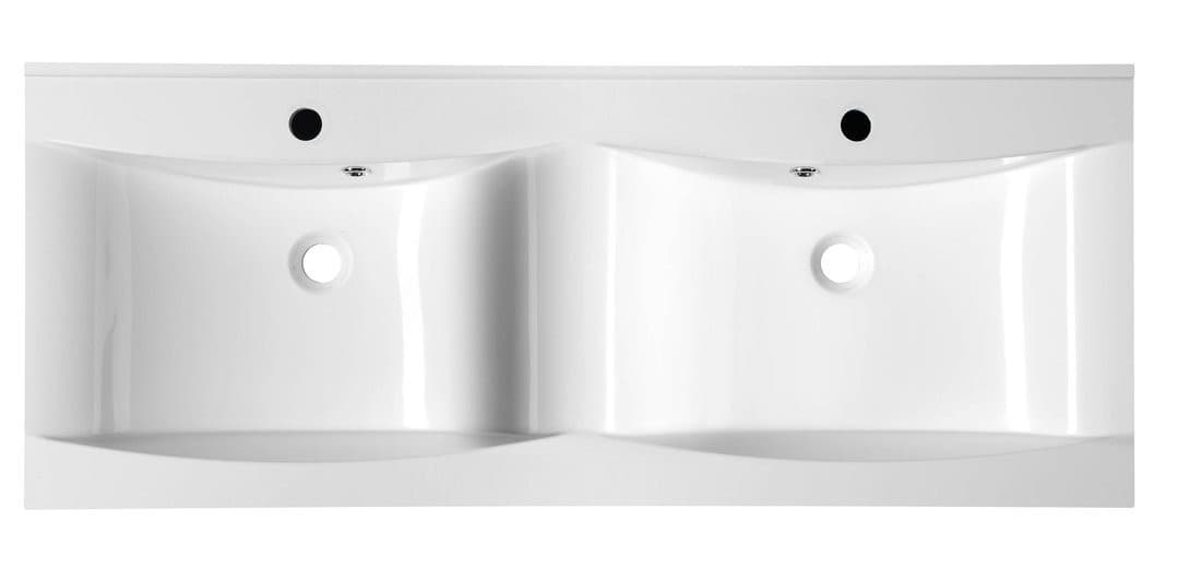 LUCIOLA umywalka podwójna kompozytowa 120x48cm, biała