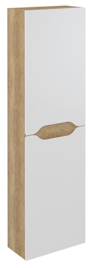 WAVE szafka wysoka 40x140x20cm, biała/dąb Alabama