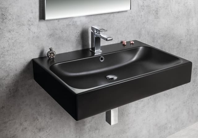 TORIDI umywalka ceramiczna 76x46,5cm, czarny mat