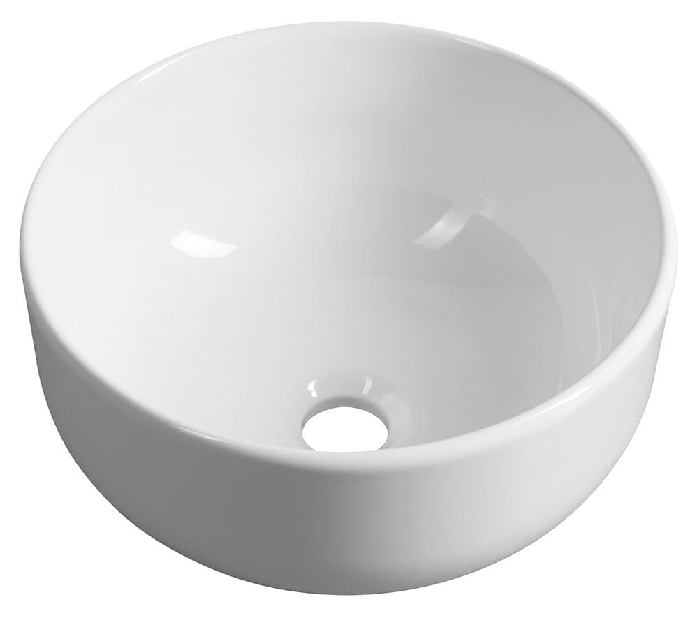 EMMI umywalka ceramiczna nablatowa, Ø 33cm, biały